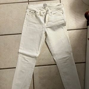 J Crew Women’s Toothpick White Denim Jeans